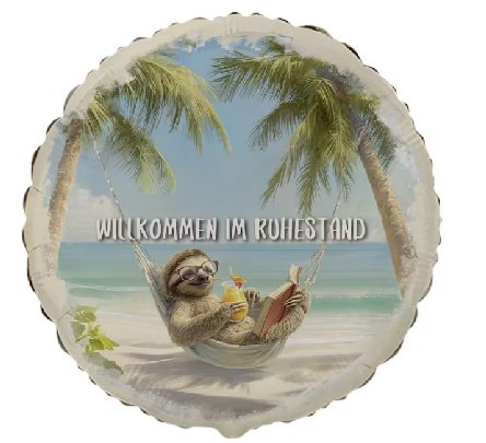 Ballon zum Ruhestand mit Faultier