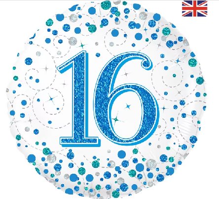 Ballon zum 16.Geburtstag, Holo Blue