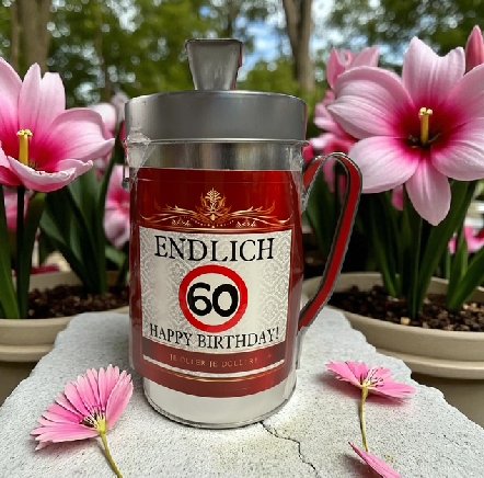 Spardose Endlich 60, Spendenkasse