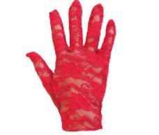 Handschuhe Spitze,rot, kurz
