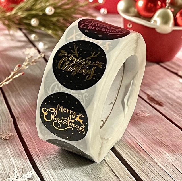 Stickerrolle Merry Christmas, 500 Stück