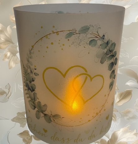 Windlicht Tischdeko Hochzeit, 4 Stück