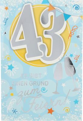 Geburtstagskarte mit Musik zum 43. Geburtstag