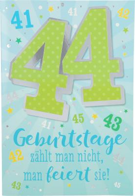 Geburtstagskarte mit Musik zum 44. Geburtstag