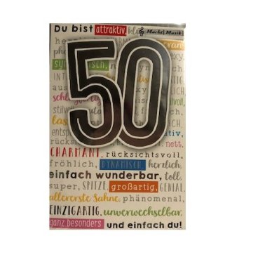 Geburtstagskarte mit Musik zum 50. Geburtstag