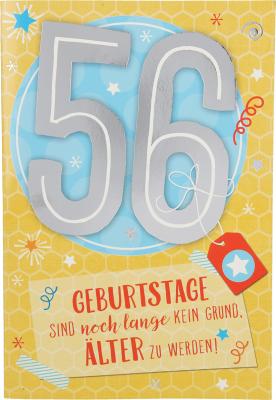 Geburtstagskarte mit Musik zum 56. Geburtstag