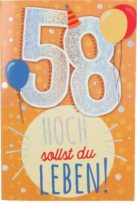 Geburtstagskarte mit Musik zum 58. Geburtstag