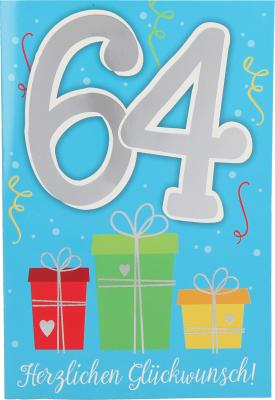 Geburtstagskarte mit Musik zum 64. Geburtstag