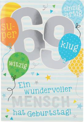 Geburtstagskarte mit Musik zum 69. Geburtstag