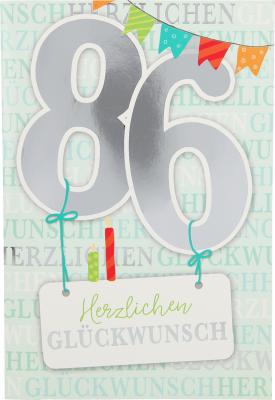 Geburtstagskarte mit Musik zum 86. Geburtstag
