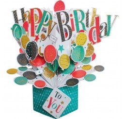 Pop up Karte Happy Birthday, Ballons